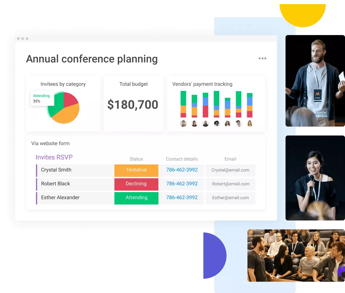 monday.com provides event teams with everything they need to plan, manage, and execute their next event