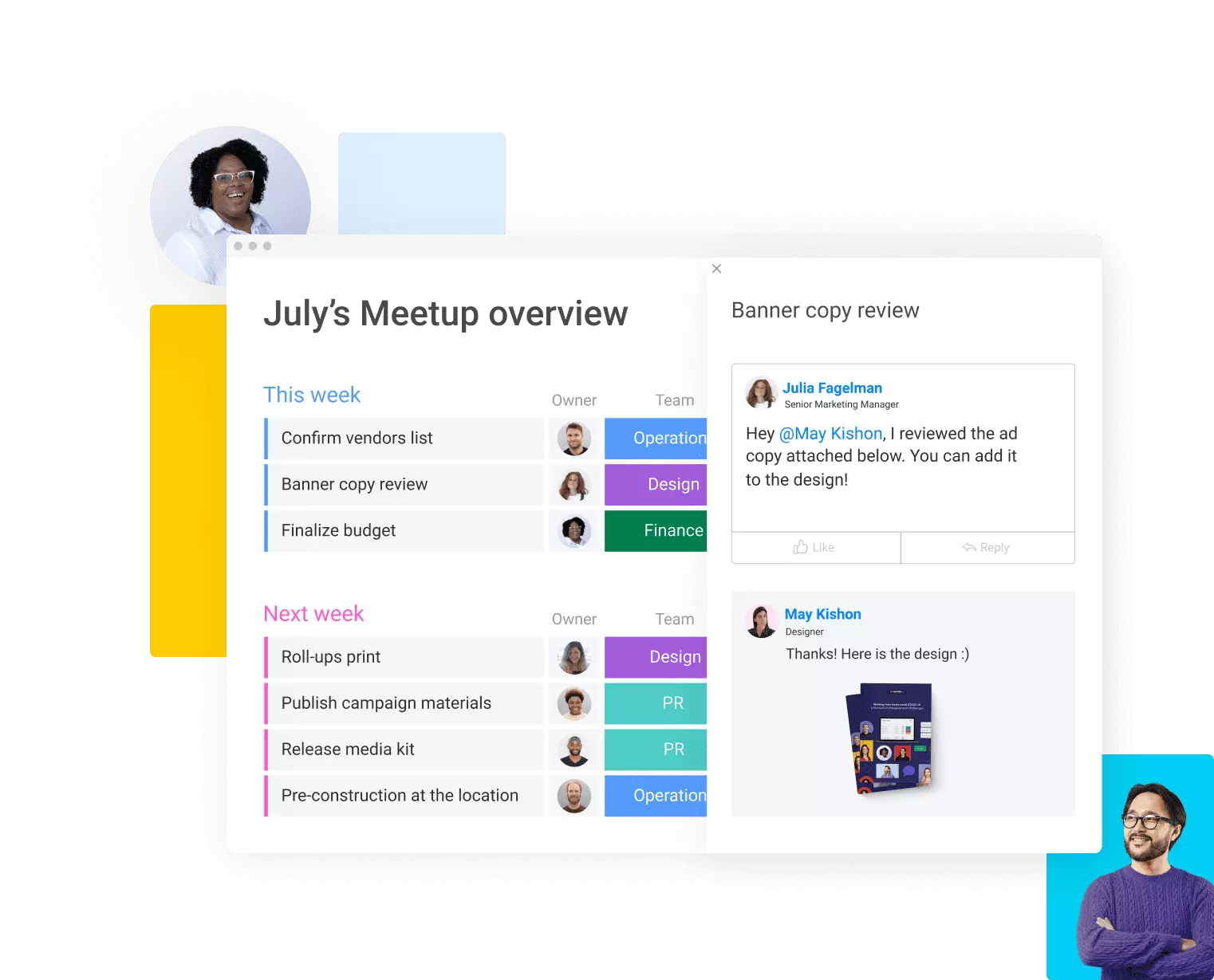 monday.com provides users with visibility of the entire event plan