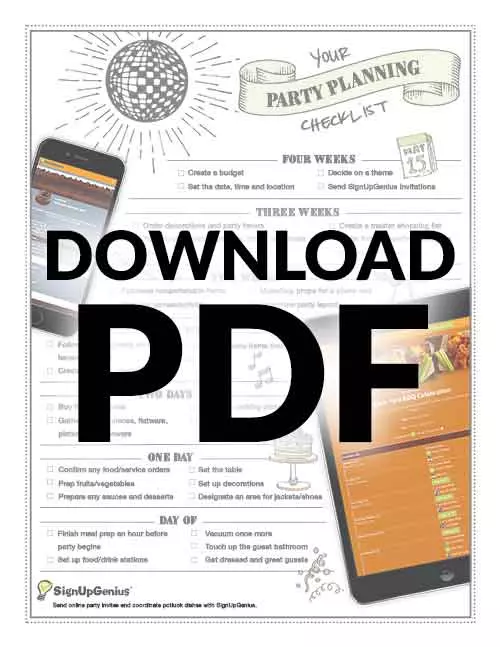 party planning planner checklist online printable download organizer