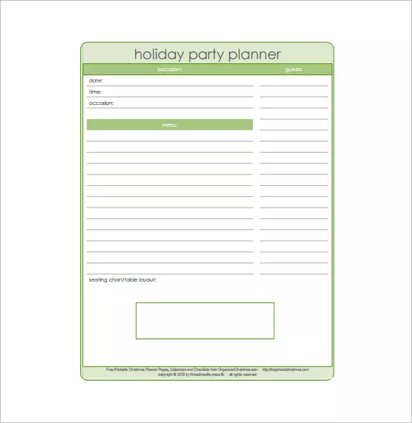 christmas party planning pdf template free download