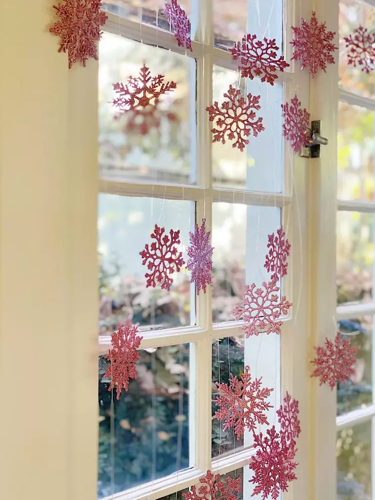 Pink Christmas Tree and the Snowflake Window