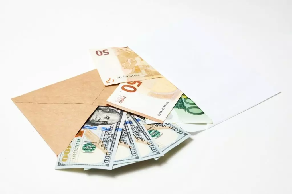 two envelopes with money