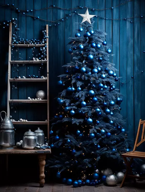 Miniature blue Christmas tree