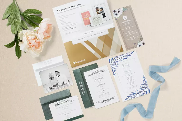 Vistaprint wedding themes and customizations