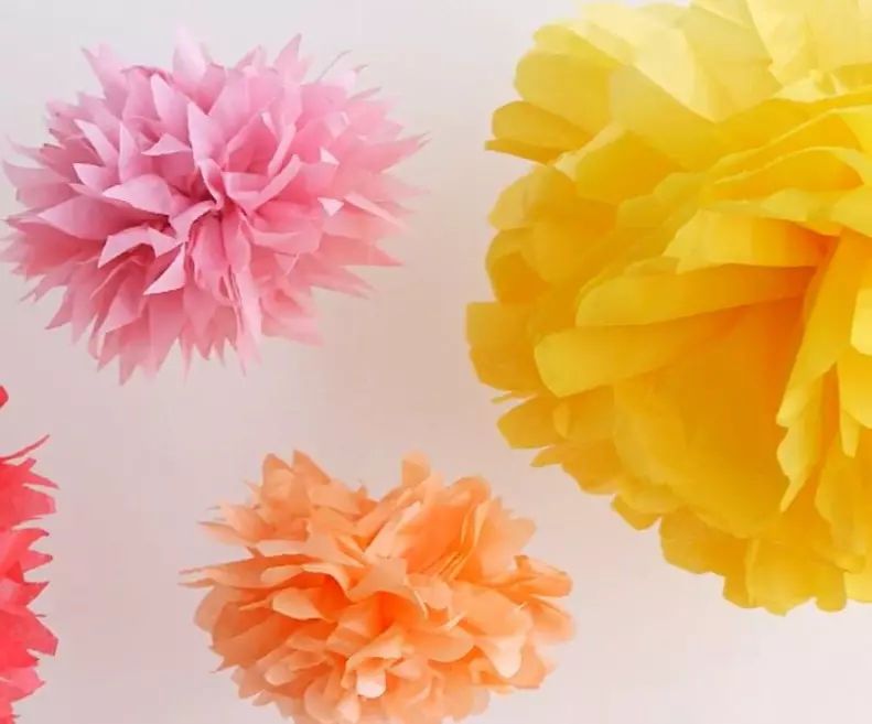 DIY Tissue Paper Pom Poms Backdrop - The Sweetest Occasion