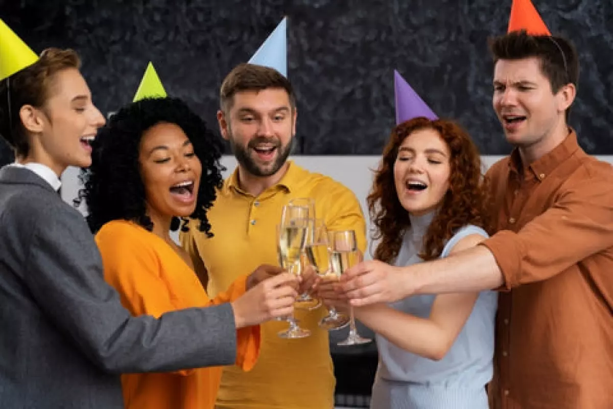 Medium shot of people celebrating together