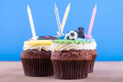 Delicious cupcakes for a sports-themed party