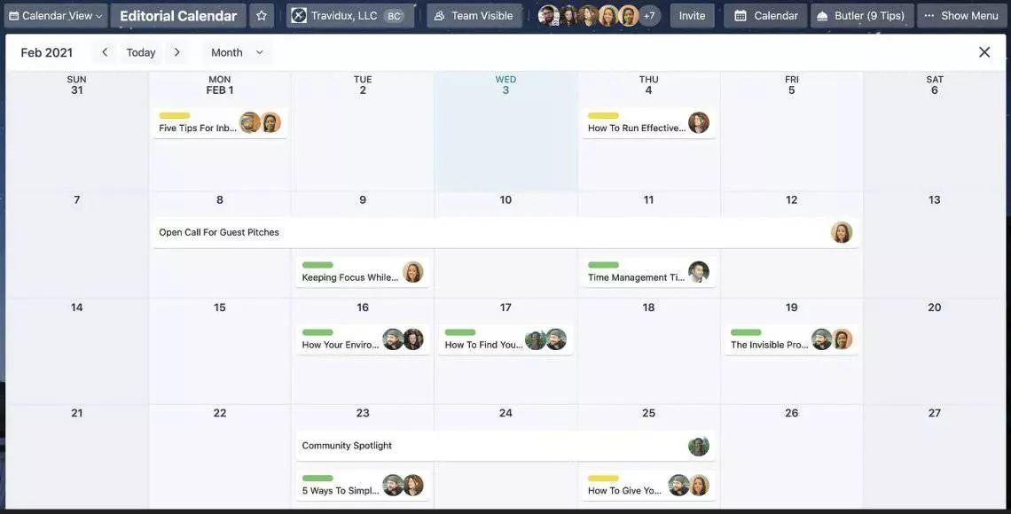 Wrike shared calendar tool for managing a team’s schedule
