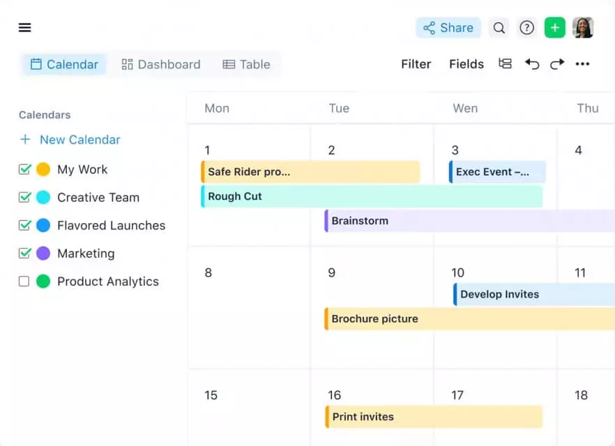 Basecamp shared calendar tool for managing a team’s schedule