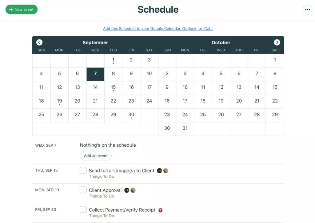 TimeTree shared calendar tool for managing a team’s schedule