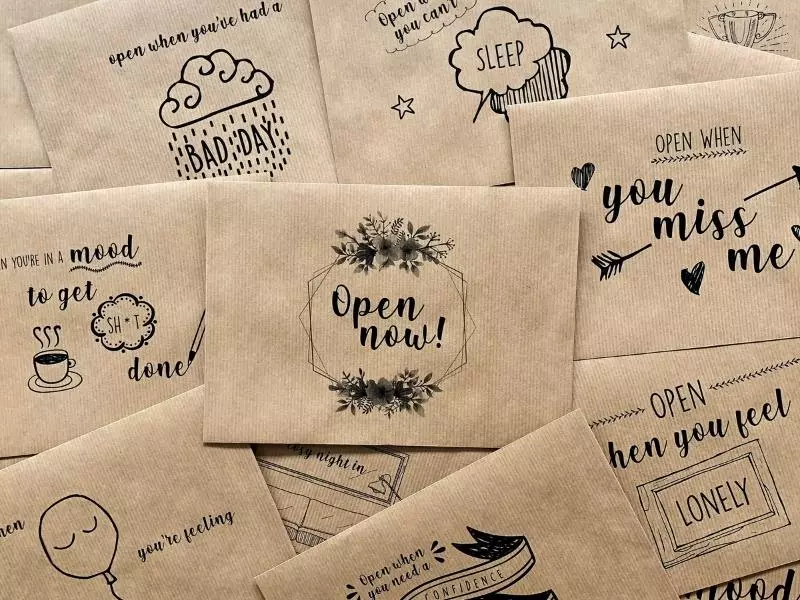 "Open When" Letters for the 42nd anniversary gift