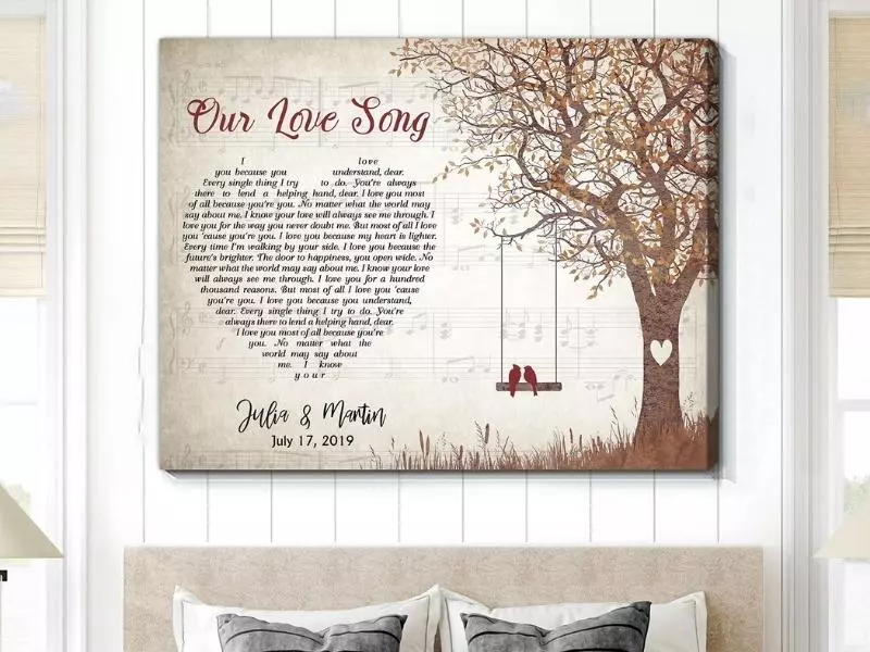 Lyrics Gift For Anniversary Customized Gift For Couple Canvas Print
