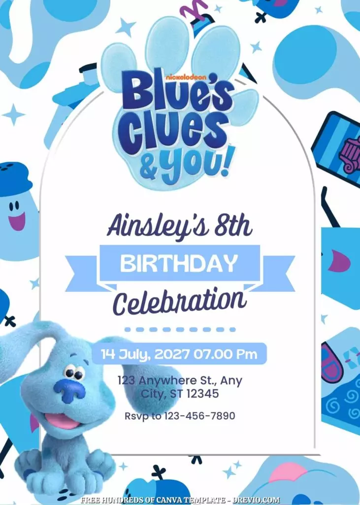 FREE - 14+ Blue’s Clues Canva Birthday Invitation Templates