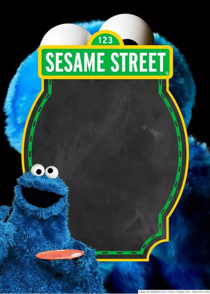20+ Cookie Monster Canva Birthday Invitation Templates