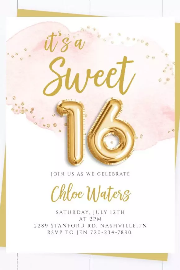 Sweet 16 Party Invitation