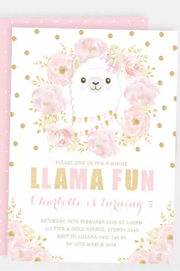 Llama Party Invitation
