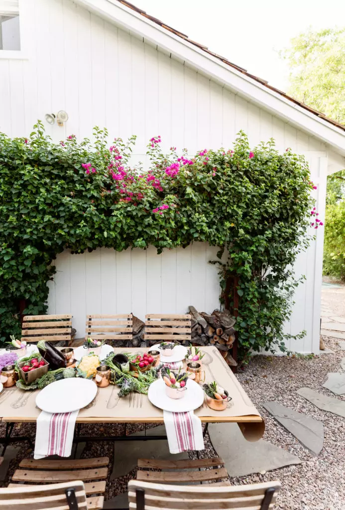 A cozy spot in the garden was a perfect backdrop for this party