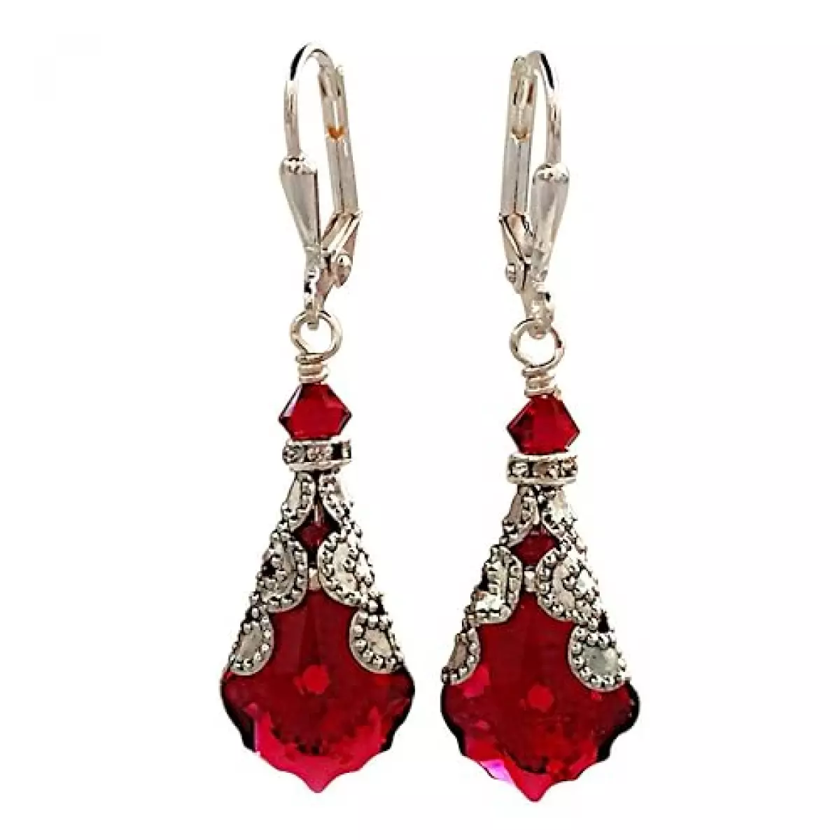 Ruby Red Baroque Earrings