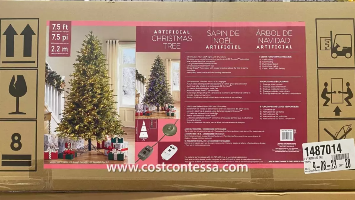7.5 Foot Artificial Pre-Lit Christmas Tree at Costco