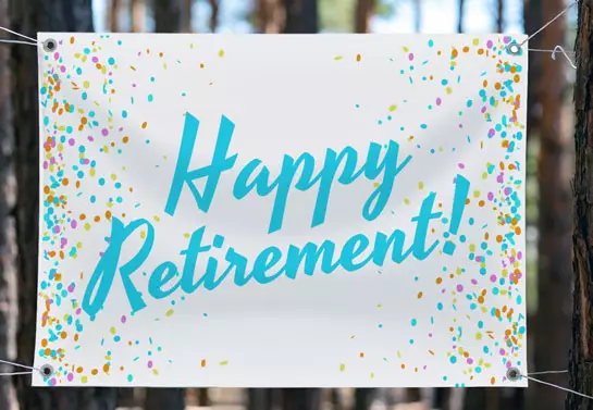 Happy Retirement colorful party banner idea