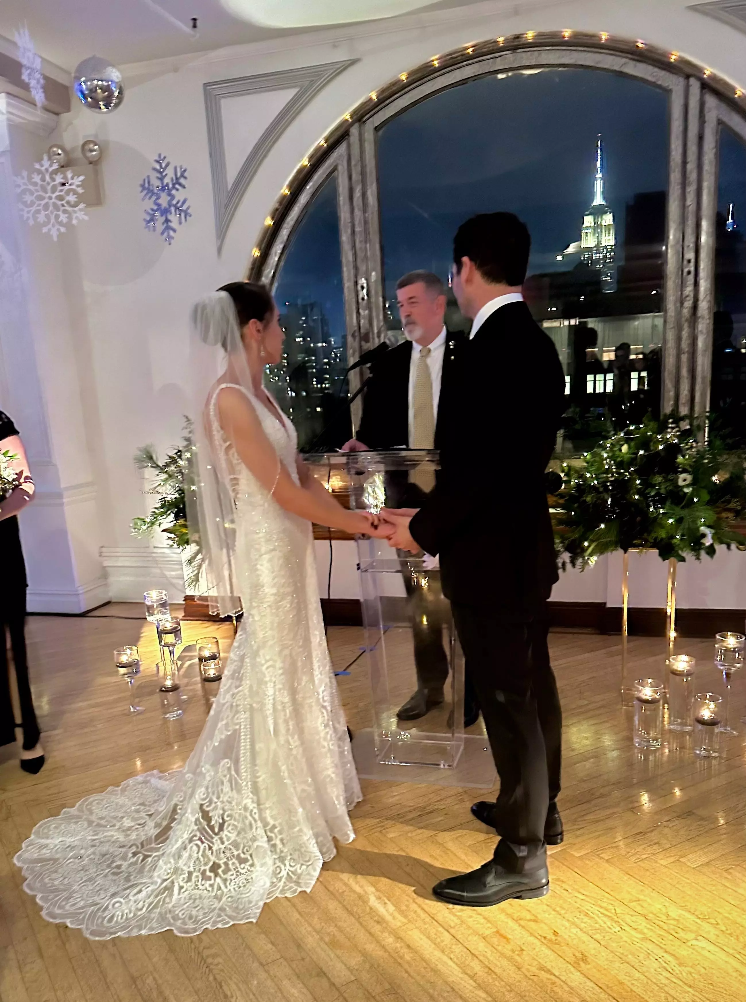 Daphne Haraburd and Daniel Tegnelia flew from Los Angeles to New York City for their wedding.