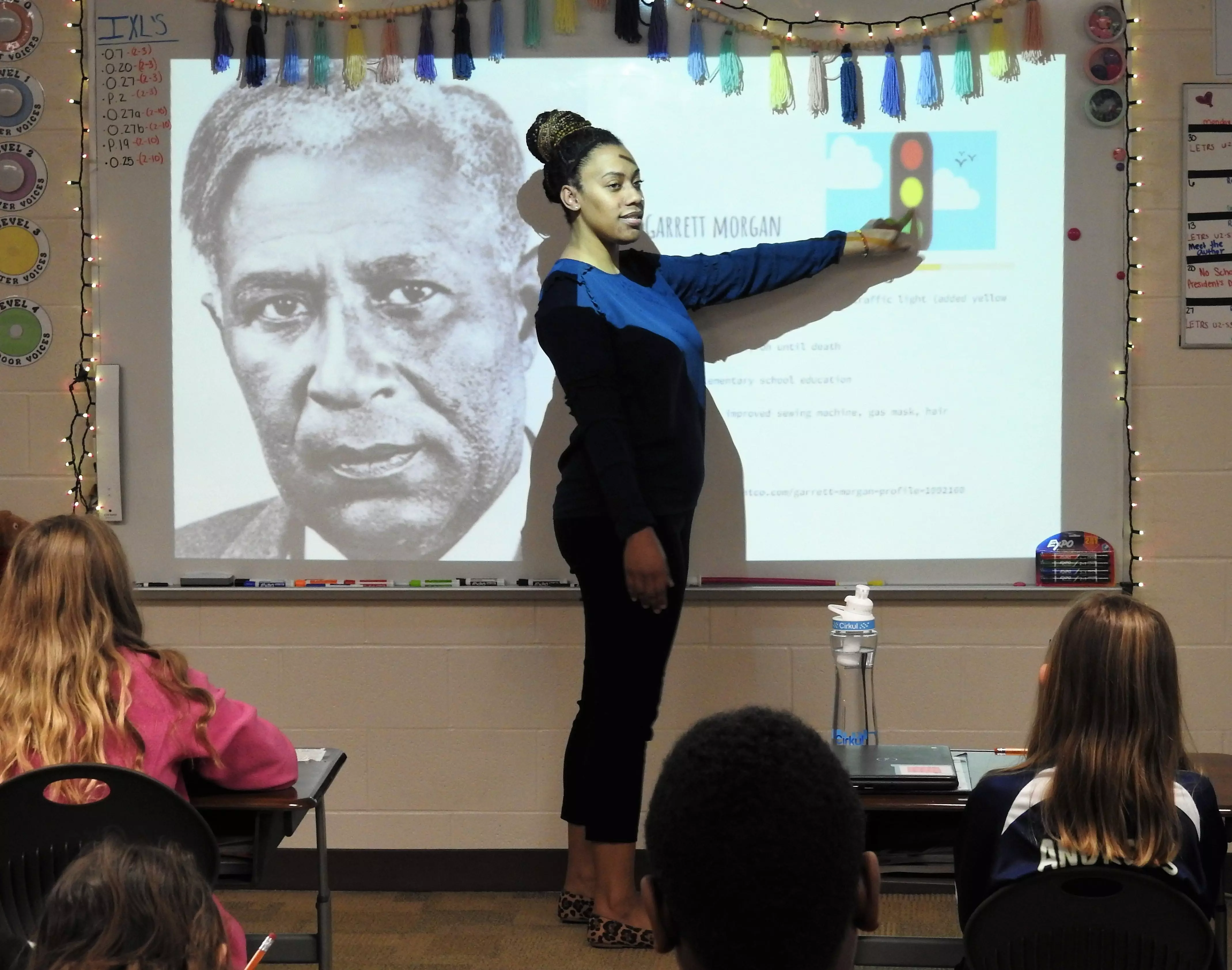 Author Brittany Mbray spent time in multiple classrooms in Coshocton, Ohio giving presentations for Black History Month in 2023.
