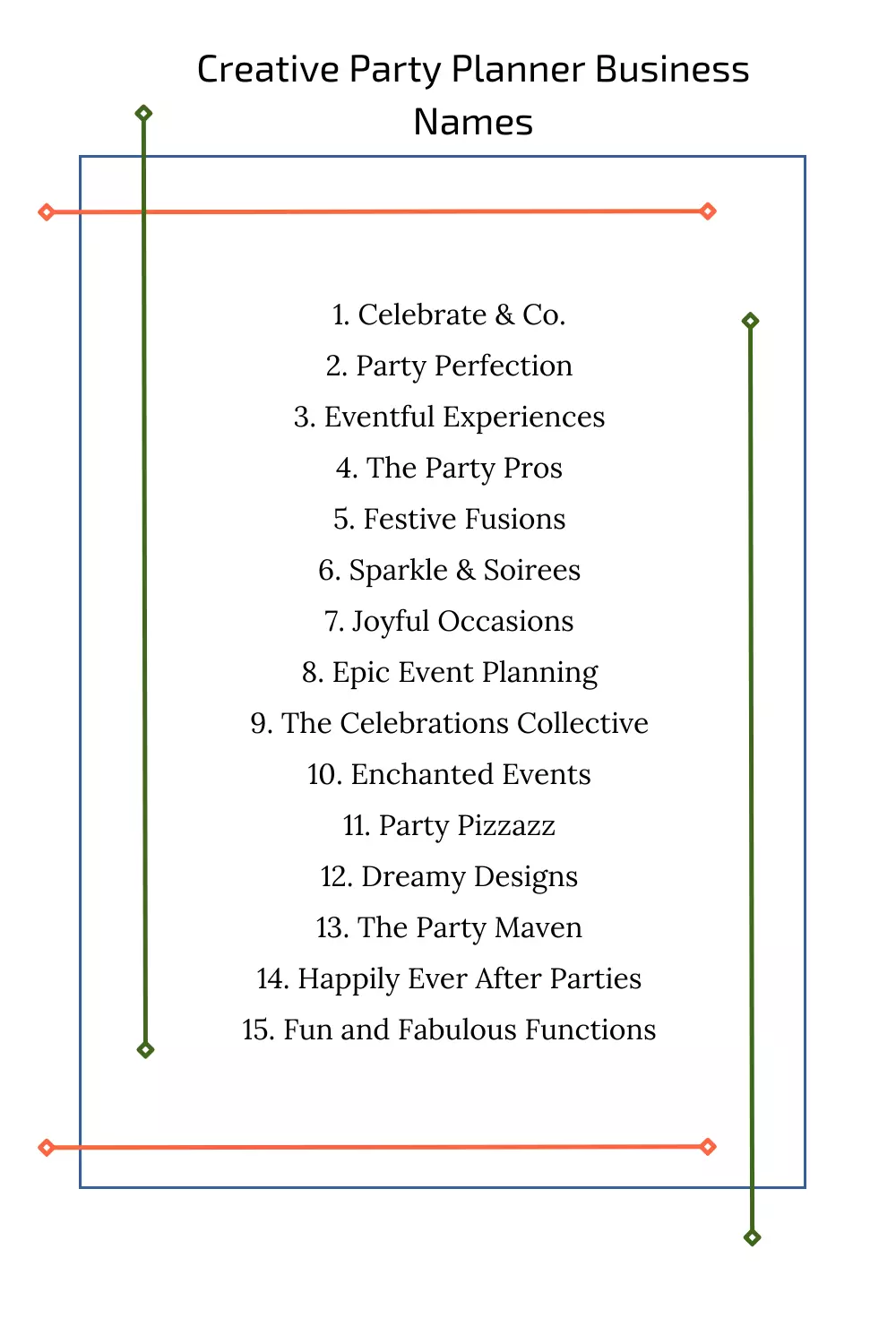 Creative Party Planner Business Names