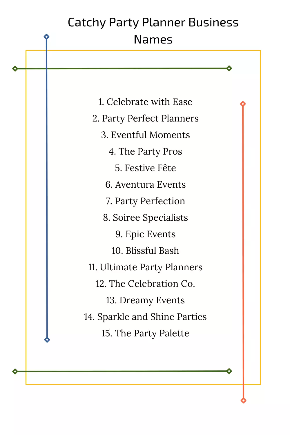 Creative Party Planner Business Names