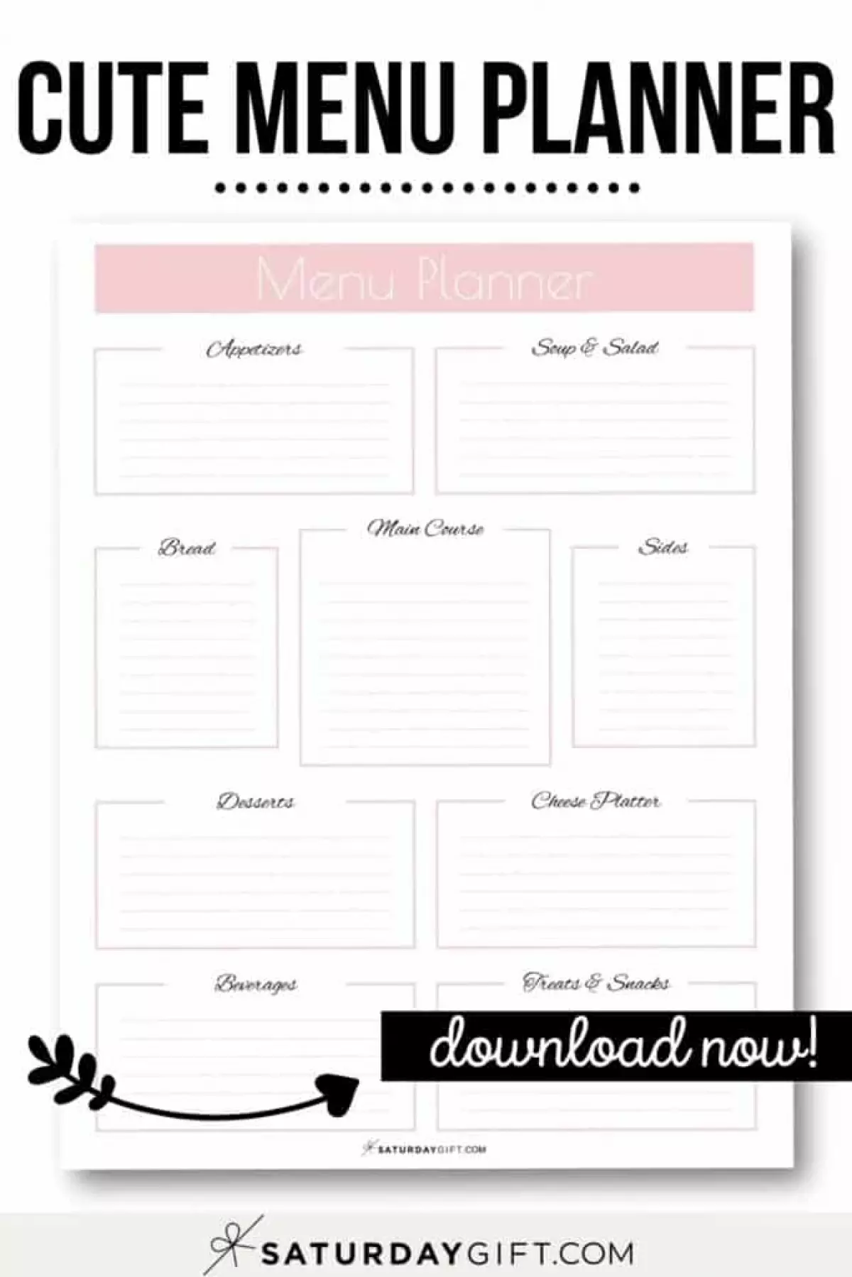 Pretty and Practical Party Menu Planner