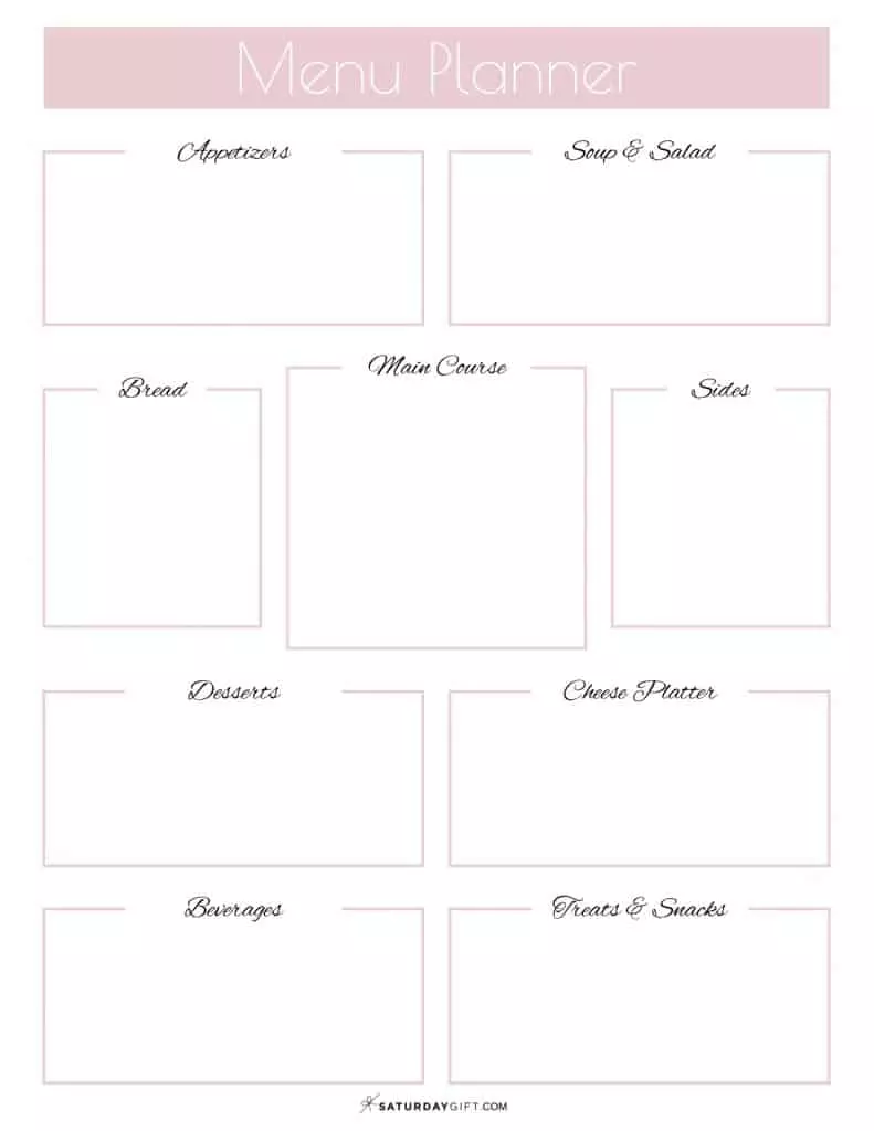 Pretty and Practical Party Menu Planner