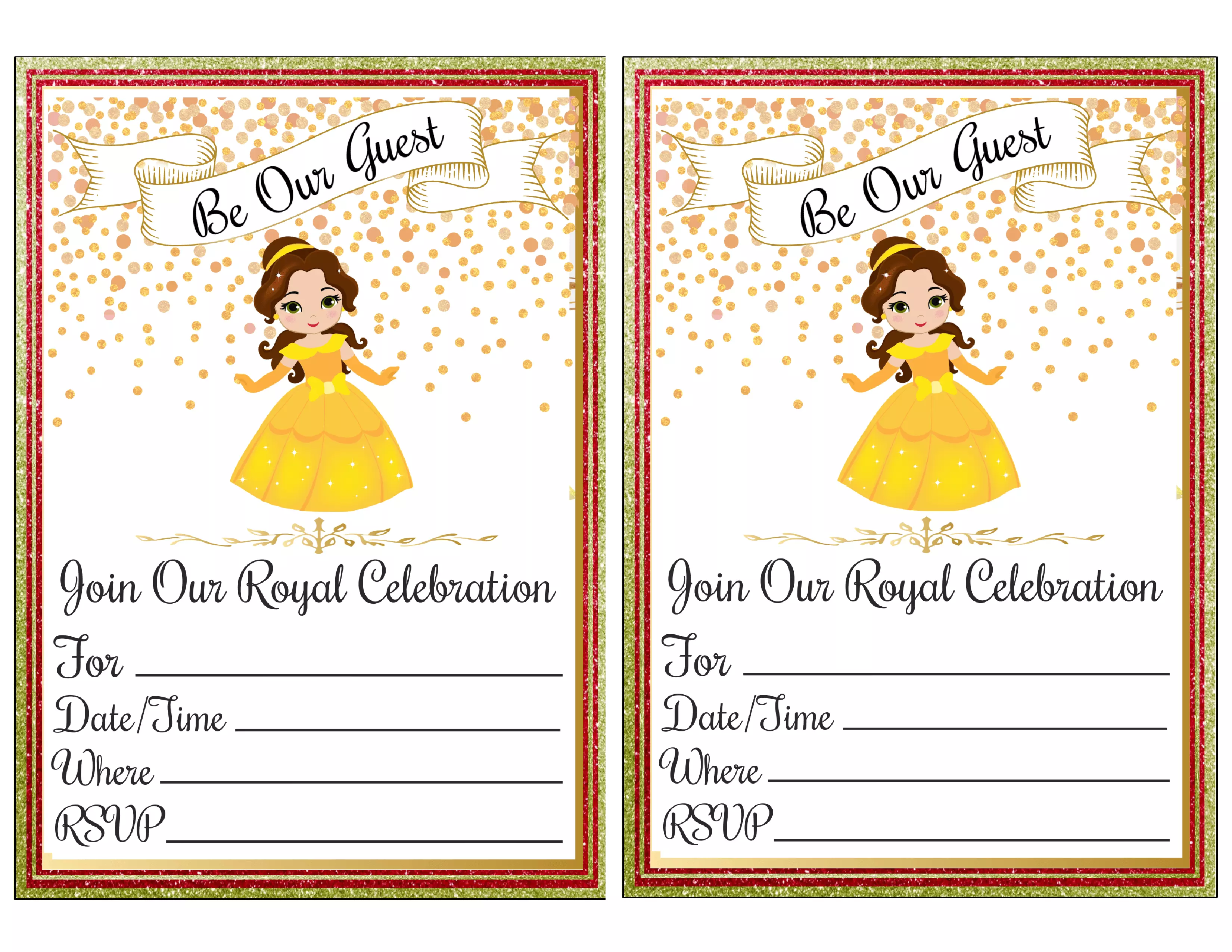 Beauty And The Beast Invitations (Free Printables)